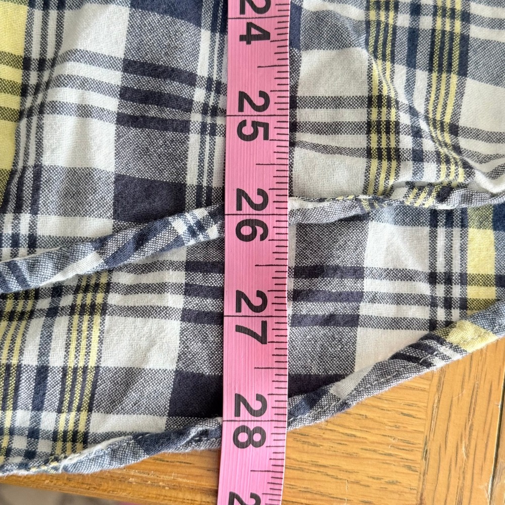 Pendleton Oceanside Mens Medium Short Sleeve Plaid Button Down Shirt Navy Yellow - Picture 5 of 5